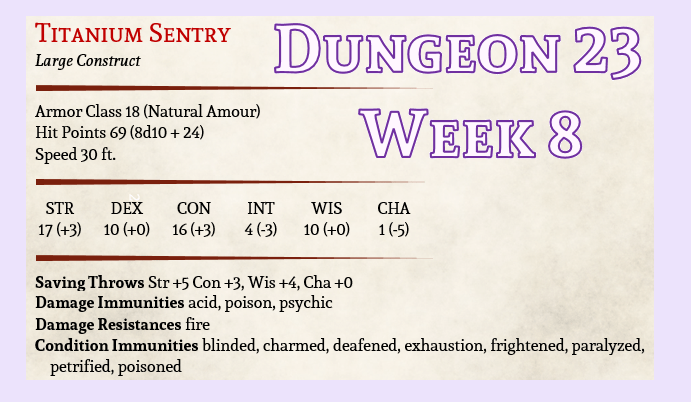 Dungeon 23 – Week&nbsp;8